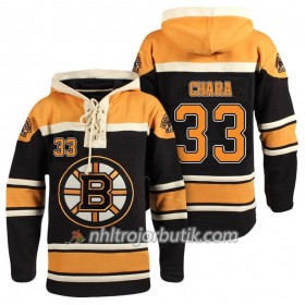 Män Ishockey Boston Bruins Zdeno Chara 33 Svart Sawyer Hooded Sweatshirt